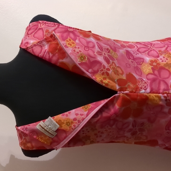 Pink with vibrant orange dress by Expressions, size 8. - Picture 4 of 9